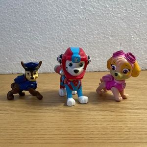 Paw Patrol Figures Skye Chase and Marshall Nickelodeon Mini Figs Lot of 3